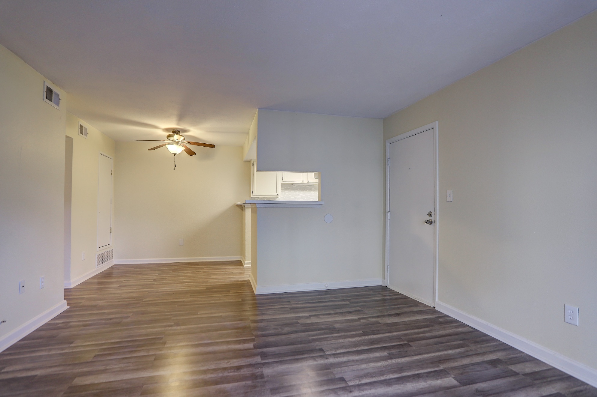 Dining area next to kitchen in Denver condo rental